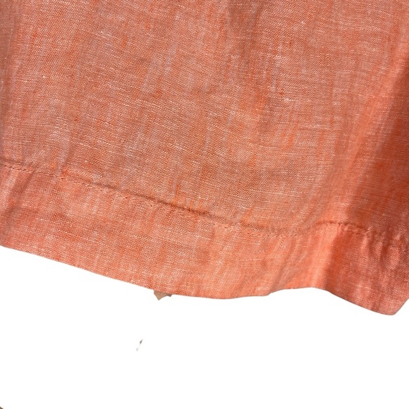 ATHLETA Womens 100% Linen Elastic Waist Peachy Orange Shorts Size 4 S/533545-03 - Picture 6 of 8